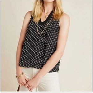 Anthropologie Maeve Melange Black And White Sleeveless Blouse Top Size 8